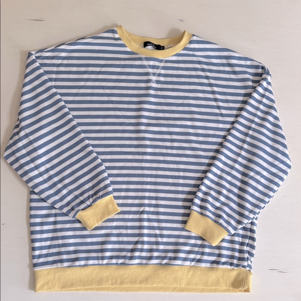 Striped Blue and Yellow Sweatshirt NEW sz XL
